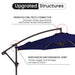 10' Outdoor Hanging Offset Cantilever Umbrella for Patio(No Base), Navy Blue