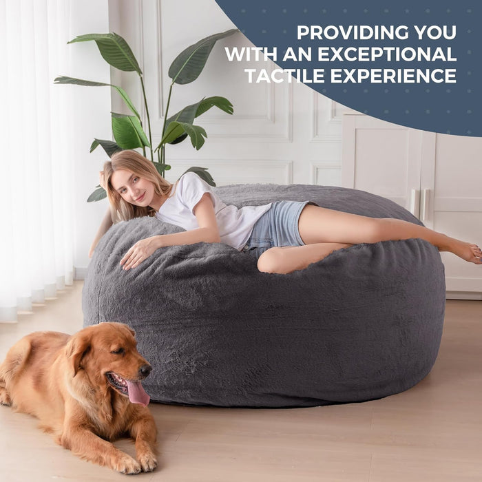 Giant Bean Bag Chair Bed for Adults, Convertible Beanbag Folds from Lazy Chair to Floor Mattress Bed, Large Floor Sofa Couch, Big Sofa Bed, High-Density Foam Filling, Machine Washable