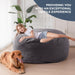 Giant Bean Bag Chair Bed for Adults, Convertible Beanbag Folds from Lazy Chair to Floor Mattress Bed, Large Floor Sofa Couch, Big Sofa Bed, High-Density Foam Filling, Machine Washable