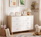 White Baby Dresser for Bedroom, 6 Drawer Organizer for Closet Storage