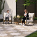 3-Piece Outdoor Rocking Chairs Bistro Set, Rattan Patio Furniture