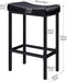 Bar Stools, Set of 2 Bar Chairs, Counter Height Stools, Saddle Stools with Curved Surface, Kitchen Stools, 24.8 Inches, 2.4" Thick Upholstery, for Kitchen, Dining Room, Cafe Black BB10BY01
