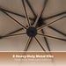 10Ft Solar Patio Umbrella with Base Included, Offset Cantilever Outdoor Umbrella with 32 LED Lights, 360 Degree Rotation, Crank Handle for Pool Deck Garden Backyard (Tan)