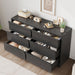 6 Drawer Dresser for Bedroom, 47In Wide Natural Oak 6 Chest of Drawers with Large Storage, Wooden Dresser Organizer Closet for Living Room, Entryway, Nursery