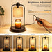Candle Warmer Lamp Electric with Timer: Wax Melts Warmer - Dimmable Candle Wax Warmer Electric Candle Warmer with Replacement Bulbs, Bedroom Home Decor Compatible with Various Candles-Linen
