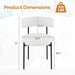 Sherpa Dining Chairs Set of 4, Upholstered round Kitchen Chairs with Curved Backrest & Metal Legs, Modern Armless Side Chairs, White Boucle Accent Chairs for Dining Room, Living Room