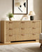 57" W Fluted Dresser with 9 Drawers, Wooden Dresser TV Stand
