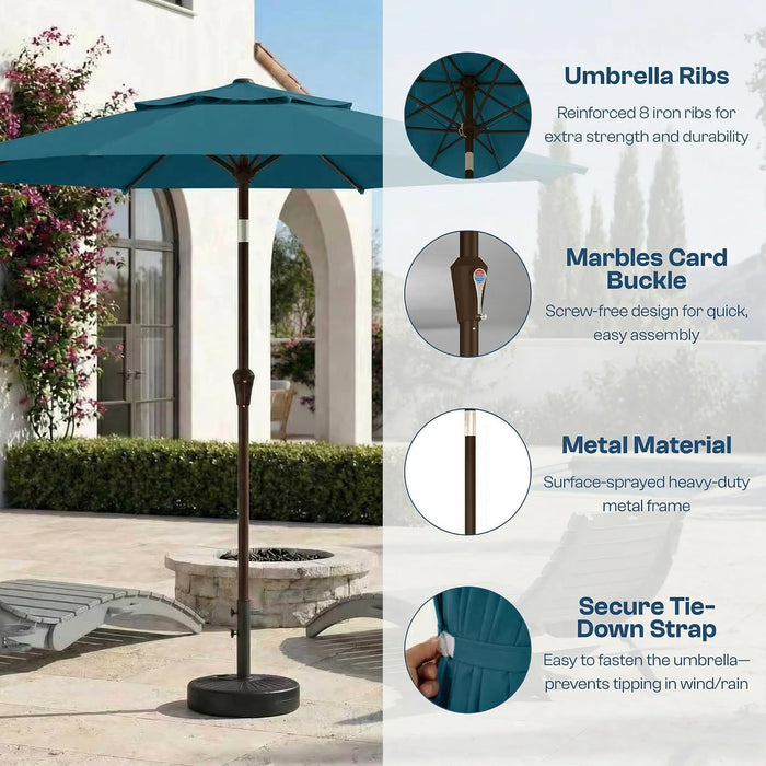 11FT Patio Umbrella, 2 Tier Outdoor Table Umbrella, Large Vented Market Umbrellas with Crank Lift, 8 Sturdy Ribs for Backyard, Deck, Pool, UPF50+ UV Protection