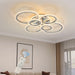 LED Ceiling Lamp 76W Modern Close to Ceiling Light Dimmable 6 Rings Ceiling Chandelier for Living Room Bedroom,Chrome