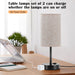 Table Lamp for Bedroom Set of 2, Bedside Small Lamps with 3 Way Dimmable Rocker Switch and AC Outlet, Nightstand Desk Lamp with Flaxen Fabric Shade Black Base for Living Room Home Decor Lights