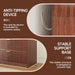 Fluted 8 Drawers Dresser for Bedroom, 55" Wide Wooden Dresser with Metal Handle, Curved Profile Design, Modern Storage Organizer for Bedroom, Living Room, Hallway, Dark Walnut