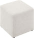 Callum 17 Inch Square Ottoman in Ivory Fabric - Woven Heathered Fabric - Upholstered Ottoman for Living Room, Ottoman Side Table, Vanity Seat - Accent Table or Footrest Ottoman