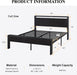 14 Inch Full Size Metal Platform Bed Frame with Wooden Headboard and Footboard, Mattress Foundation, No Box Spring Needed, Large under Bed Storage, Non-Slip without Noise, Black Oak