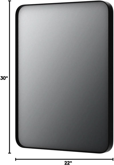 Matte Black Industrial Framed Bathroom Mirror 22x30