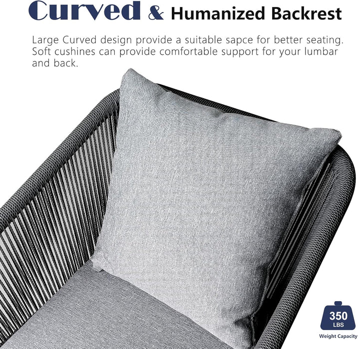 11 Pieces Patio Dining Set for 10 - All Weather Outdoor Dining Sets, All in One Outdoor Table and Chairs, Wicker Outdoor Patio Furniture Sets with Cushions and Pillows, Grey