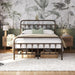 Queen Metal Platform Bed Frame, Victorian Headboard & Footboard