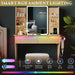 Oak Premium Vanity Desk With IntegratedLED MirrorOutlet
