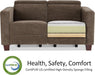62.2'' Wall Hugger Power Loveseat Recliner Sofa with Adjustable Headrest and USB & Type C Dual Charge Ports for Living Room, Office (Fabric, HL198M1) (Coffee)