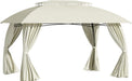 10' X 13' Outdoor Gazebo Patio Gazebo Canopy, Double Vented Roof, Steel Frame, Curtain Sidewalls, Sun Shade Shelter for Garden, Lawn, Backyard, Deck, Beige