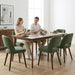 Wooden Dining Chairs Set of 4, Fabric Dining Room Chairs, Green