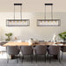 35.4 Inch Black Crystal Pendant Chandelier Dimmable