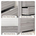 Farmhouse 4 Drawer Dresser for Bedroom, Tall Bedroom Dresser with Large Drawer & Silver Handles, Wooden Storage Organizer Cabinet Chest of Drawer for Closet, Living Room, Hallway, Wash Grey