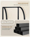 Narrow Bookshelf Five Tier Steel Frame WalnutFinish