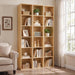 6 Cube Storage Organizer, 6 Tier Tall Skinny Bookshelf, Oak Cube Shelf | 62.4 X 11.8 X 9.3 Wood Narrow Bookcase for Home Office Bedroom Living Room, Anti-Tipping Device