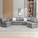 U-Shaped Sectional Sofa with Storage and Reversible Chaises,Light Grey