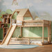Natural SolidWood ExtraLarge OverQueen Bunk Bed Slide