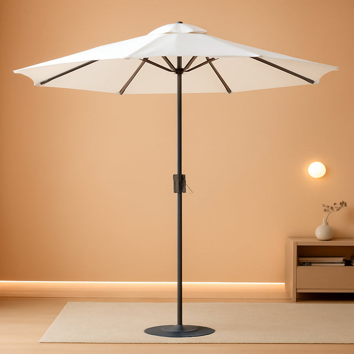 11' Patio Umbrellas Outdoor Table Market Umbrella W/Crank, 8 Sturdy Ribs, UV Protection Windproof for Garden, Deck, Backyard, Pool(Cream White)