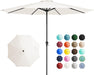 11' Patio Umbrellas Outdoor Table Market Umbrella W/Crank, 8 Sturdy Ribs, UV Protection Windproof for Garden, Deck, Backyard, Pool(Cream White)