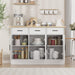 Buffet Cabinet with Storage - Buffets & Sideboards Kitchen Storage Cabinet, Wood Console Table Coffee Bar Accent Cabinets for Living Room Dining Room Entryway Large 3 Doors & Drawers, White 47.2"W