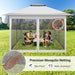 12X12Ft Outdoor Pop up Gazebo with Mosquito Netting, Instant Patio Canopy Tent for Shade and Rain, 2 Tiered Vente Gazebo Canopy for Garden Backyard with Carry Bag&4 Sandbags