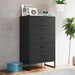 Socalle Modern 5 Drawer Chest with Safety Stop and Metal Legs for Bedroom, Black