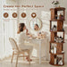 5 Tier Rotating Bookshelf Tower, 360° Display round Bookcase, Floor Standing Corner Revolving Bookshelf Organizer Storage Rack for Home Study Office, Walnut