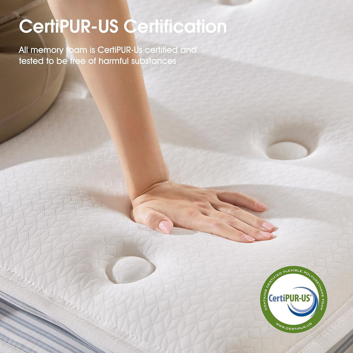 – 14 Inch Queen Mattress – Real Hybrid Queen Size Mattress Memory Foam, Reinforced Edge Support, Zoned Coils for Pressure Relief and No Motion Transfer (Queen (14 Inch))