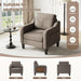 Linen Upholstered Accent Chair With Foldable Table