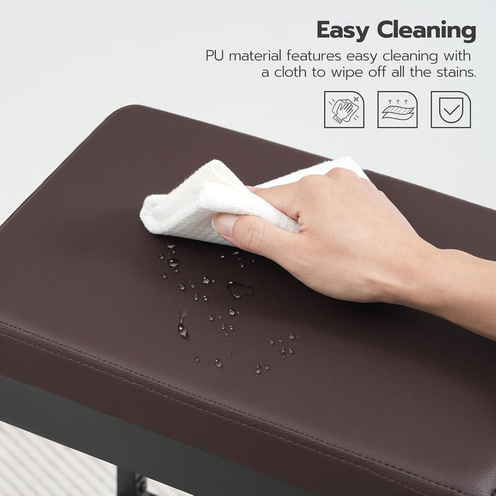 Bar Stools, Set of 2 Bar Chairs, 24.8-Inch Height Stools, Breakfast Bar Stools, Kitchen Bar Chairs, 2" Thick Upholstery, for Kitchen, Dining Room, Cafe, Bar Counter, Brown and Black BC21BY01