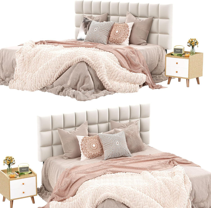 Velvet Upholstered Tufted King Size Headboard,Wood Head Board with Metal Legs, Adjustable Height from 42” to 56”, Bed Headboard in Modern Design,Backboard for Bed, Beige