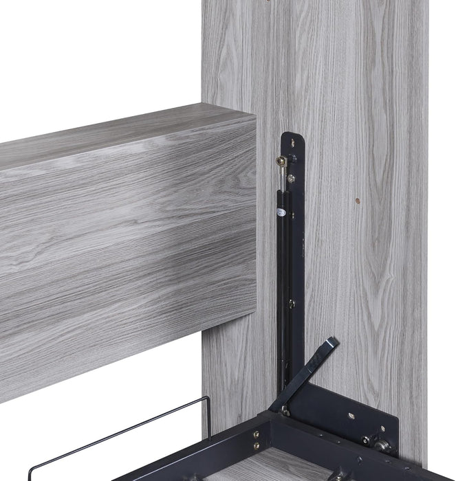 Full Size Murphy Cabinet Bed GrayMatteWalnutFinish