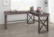 LYS L-Shaped Industrial Desk - Gray Oak Top - 29.50" Height X 67" Width X 52.13" Depth