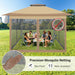 12X12Ft Outdoor Gazebo Pop up Gazebo with Mosquito Netting, Instant Patio Canopy Tent for Shade and Rain, 2 Tiered Vente Gazebo Canopy UPF 50+ for Garden Backyard with Carry Bag&4 Sandbags