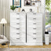 Tall White 6 Drawer Dresser, Wood Vertical Chest of Drawers for Bedroom, 55" H Modern Lingerie Dressers for Closet, Living Room, Hallway and Home Office