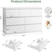 Modern White 7 Drawer Dresser for Bedroom, Simply Chest of Drawers, Wood Storage Dresser with Deep Drawers for Living Room Hallway Entryway, White