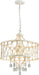 Modern Crystal Chandelier, 5-Light Farmhouse White Chandelier for Dining Room Vintage Hanging Pendant Light Fixtures round Chandelier for Kitchen Island Entryway Foyer Bedroom Office Bar