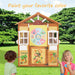 Wooden Playhouse for Kids Outdoor Play House for Kids, with Working Door, Windows, Flowers Pot Holder, Playhouses for Kids Pretend Play House 44.6"X 39" X 50.9"