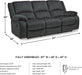 Draycoll Contemporary Manual Pull Tab Reclining Sofa, Dark Gray