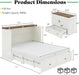 Full Murphy Bed Cabinet Distressed White StorageSolution