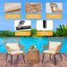 3 Pieces Outdoor Wicker Bistro Patio Furniture Set, Porch Furniture Rattan Conversation Sets with Side Table and Cushions for Garden Poolside Backyard, Yellow/Beige
